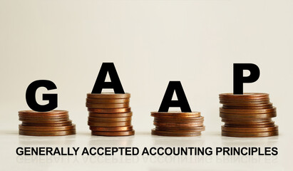 GAAP generally accepted accounting principles are shown using the text on coins