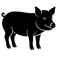 silhouette of a pig