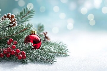 Christmas Season Background with Baubles