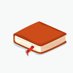 Book with bookmark. Flat illustration isolated on background.