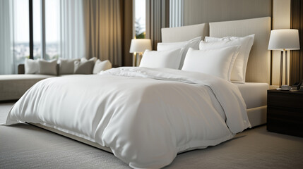 Luxurious Hotel Bed with Elegant Modern Decor
