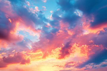 Fototapeta premium Utterly spectacular sunset with colorful clouds.