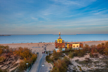 Stogi beach at Baltic Sea in autumnal colors, Gdansk. Poland © Patryk Kosmider