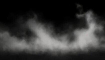 Fototapeta premium White and gray moving Fog or Smoke in front of a black background