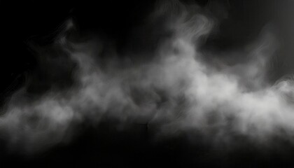 Fototapeta premium White and gray moving Fog or Smoke in front of a black background