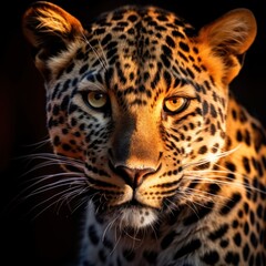 Obraz premium Close Up Portrait of a Leopard with Intense Eyes