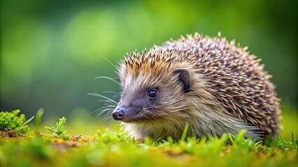 Fototapeta premium Wild hedgehog (Erinaceus europaeus) in its natural habitat