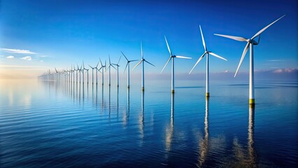 Wind turbines in the sea providing alternative energy