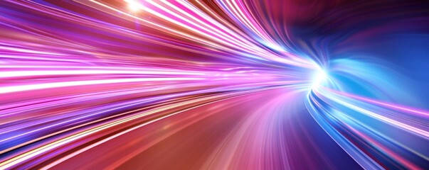 Fototapeta premium Vivid streaks of colorful light create a dynamic abstract with a futuristic vibe. energy, speed, and modern technology themes.