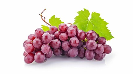 Fototapeta premium Vibrant Bunch of Grapes Standing Out on a White Background - Captivating Visual