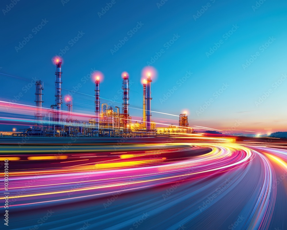 Poster intersecting energy patterns representing the collaboration between different industries