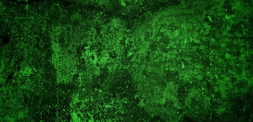 long cracked wall background in green color, Abstract background texture concrete or plaster hand made wall.