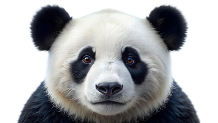 Fototapeta premium Panda Portrait on White Background. 