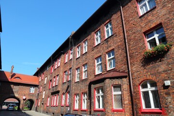 Nikiszowiec district in Katowice, Poland. Upper Silesia (Gorny Slask) region landmarks in Poland.