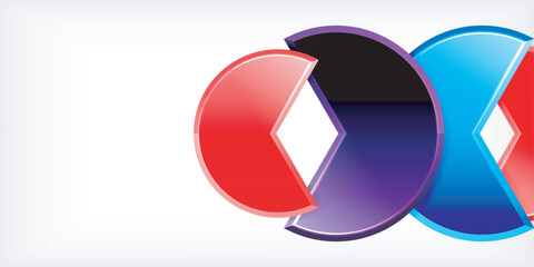 Glass reflective geometric round shapes background. Vector Illustration For Wallpaper, Banner, Background, Card, Book Illustration, landing page