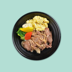 local cook live fresh catfish seafood fish chicken pork meat with spicy red dry chili curry sauce and vegetable rice asian Chinese banquet halal seafood steamboat cafe restaurant menu set combo crop