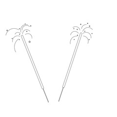 Sparkler out line  -Fire cracker -Firework -  Happy Diwali- Happy New year, fuljhadi diwali