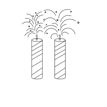 black and white fireworks celebration clip art preview