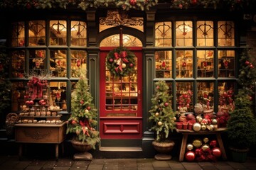 Fototapeta premium Chrismas celebration cute shop christmas plant architecture.