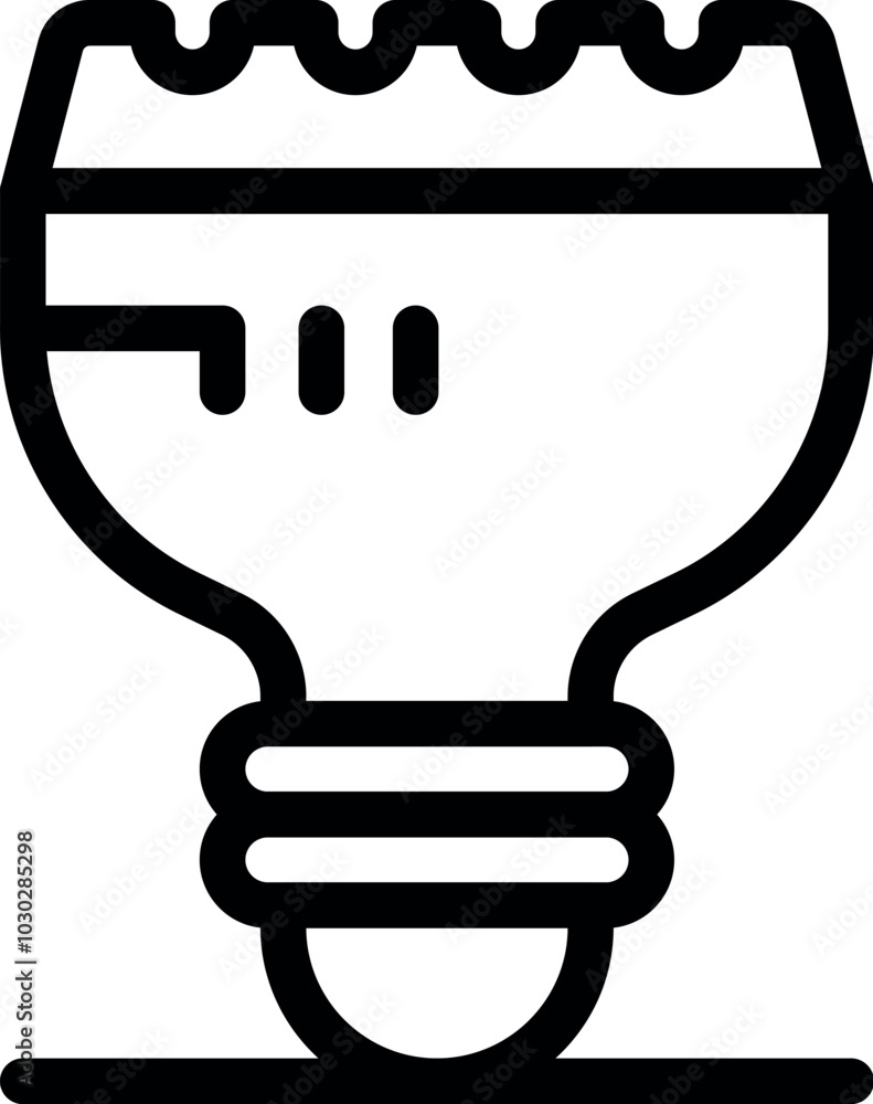 Poster simple line icon of a lightbulb with a microchip, representing the concept of a smart home and home 