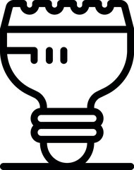 Simple line icon of a lightbulb with a microchip, representing the concept of a smart home and home automation
