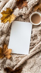 Cozy Autumnal Scene with Hot Chocolate and Blanket, Perfect for Relaxation and Winter Mood Generative AI