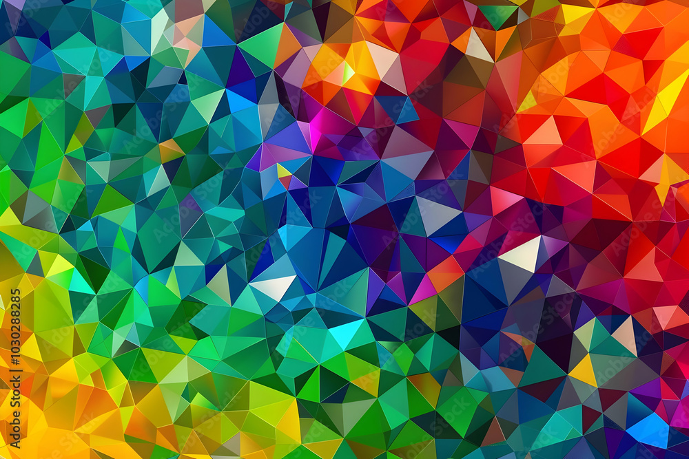 Aufkleber abstract background with geometric triangles in various colors.