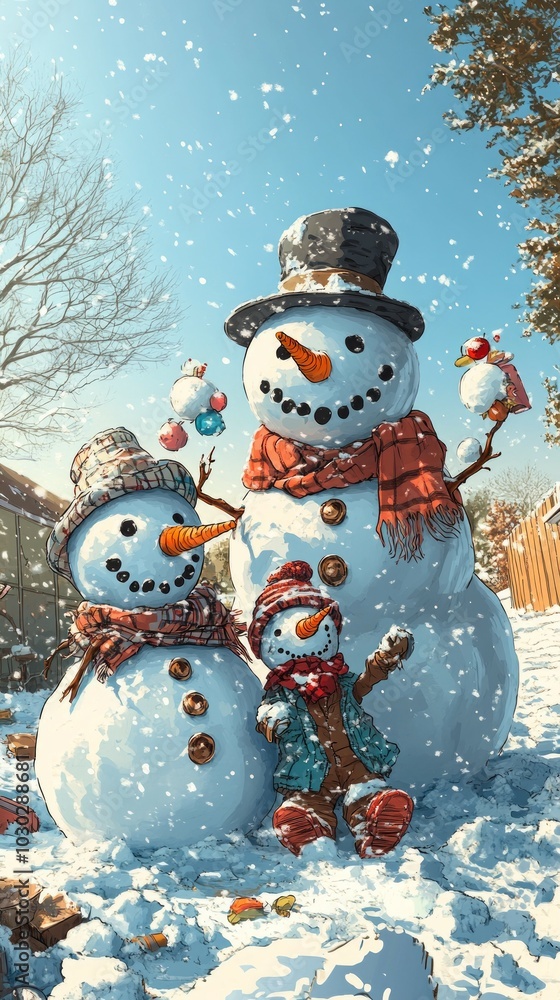 Poster Frozen Family, Snowmen