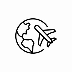 travel location world airplane icon sign vector