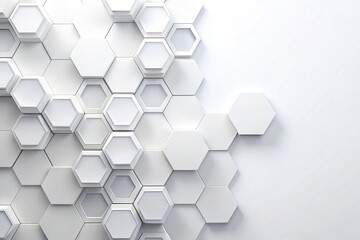 White background with hexagonal shapes