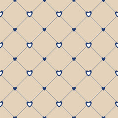 Playful Vector Artwork: Unique Seamless Patterns Featuring Rhombuses and Hearts for Creative Prints

