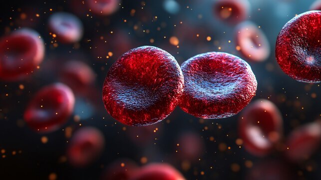 Activated Platelets in Human Blood Under Microscope