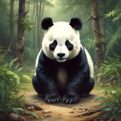 Obraz premium Adorable wild animal panda.