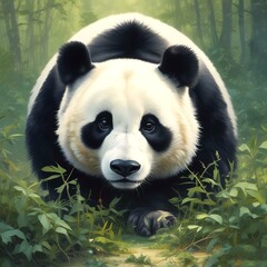 Obraz premium Adorable wild animal panda.