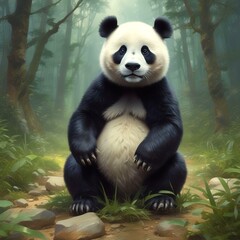 Obraz premium Adorable wild animal panda.
