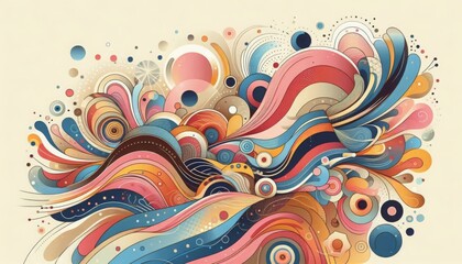 Fototapeta premium Bright abstract image with smooth lines and shapes, creating a sense of movement and creative energy