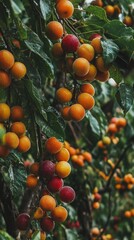 Ripe Fruit Orchards in Overcast Weather, Thailand Generative AI