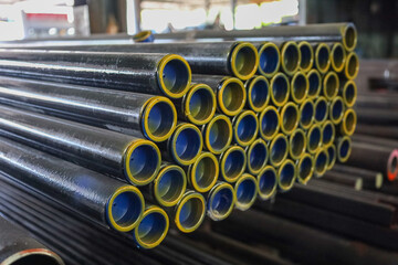 steel pipe product group square pipe Construction steel products such as black steel pipes, image...