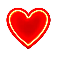 Red 3d heart shape, sticker, postcard on transparent background png isolated