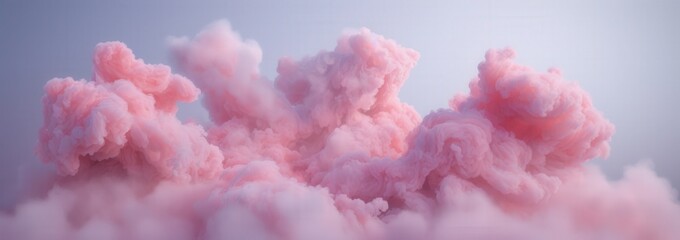 Fototapeta premium Dreamy pink clouds floating in serene sky