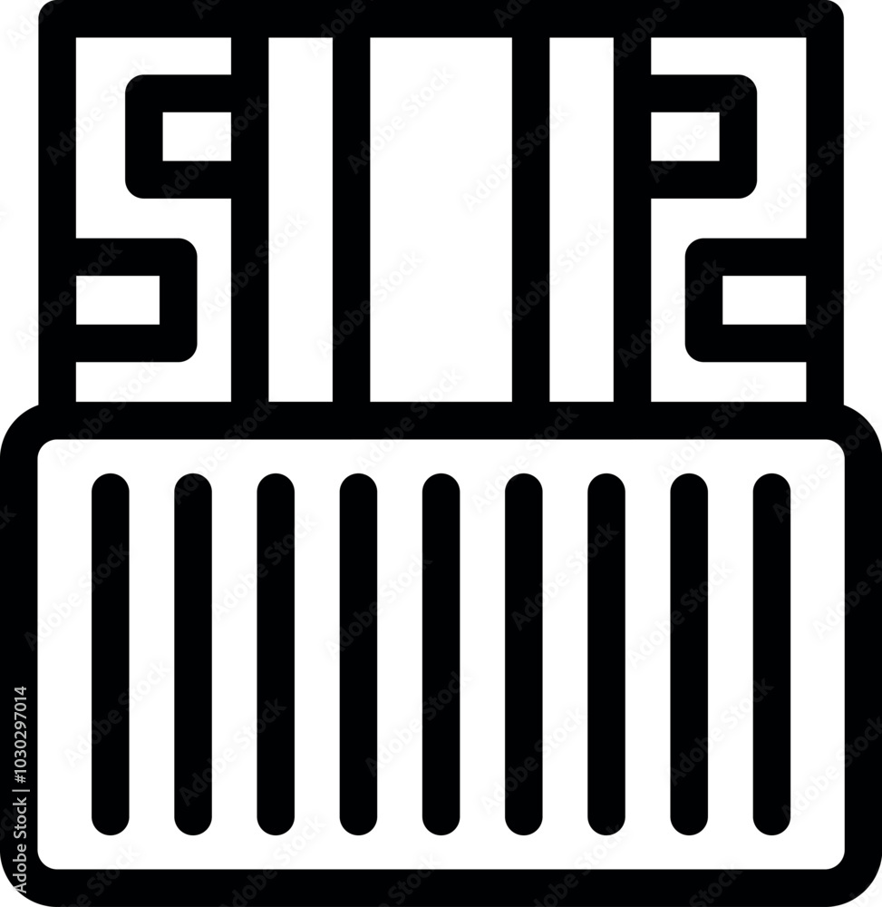Poster sim card being inserted into sim card reader, simple black and white vector icon