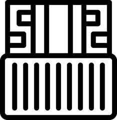 Sim card being inserted into sim card reader, simple black and white vector icon