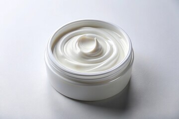 White creamy texture on a tilted angle against a white background
