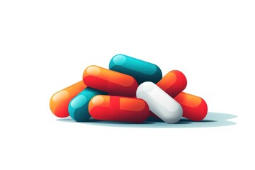 Capsule pill white background relaxation.