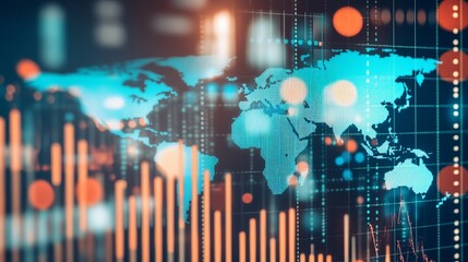 Global Trade Under Pressure: Double Exposure of World Map with Rising Costs Graph