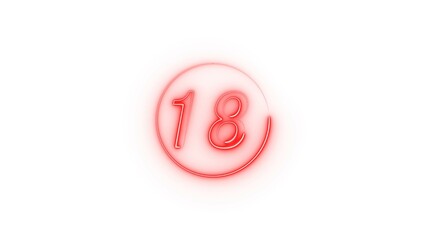 Neon countdown timer number illustration.