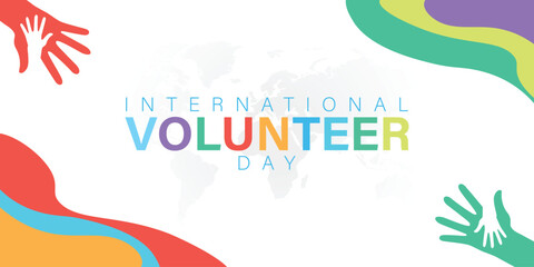 International Volunteer Day for Economic and Social Development. December 5. Holiday concept. Template for background, banner, card, poster with text inscription. Vector EPS10 illustration.