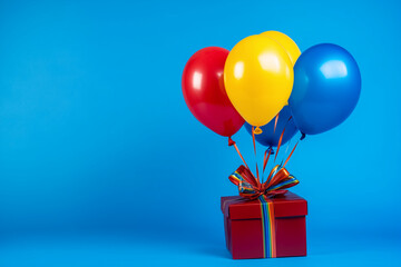 Present of colorful balloons
