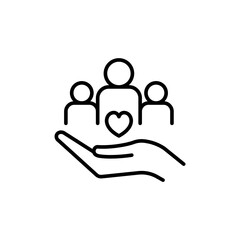 Community outline icons, minimalist vector illustration ,simple transparent graphic element .Isolated on white background