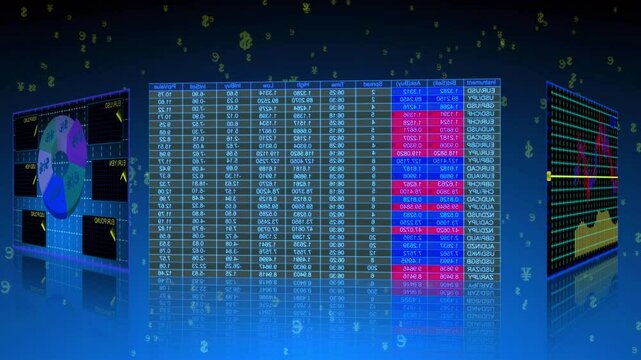 background with binary code data business display